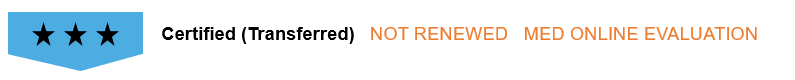 Certified (Transferred) Not Renewed Not Renewed MED Online Evaluation sample